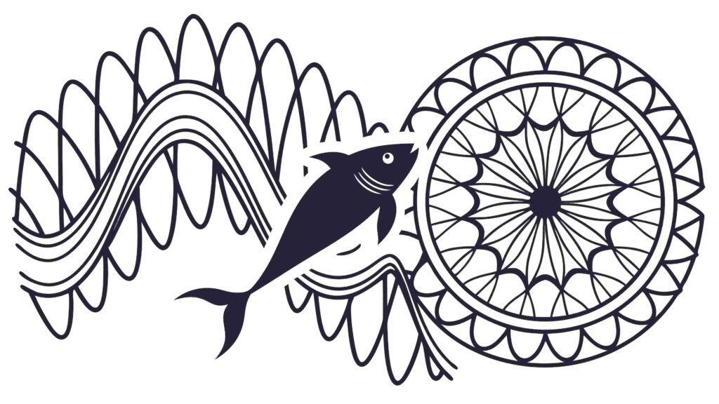 Abstract Whale & Mandala Ocean Pattern Vector, vector design Generative AI
