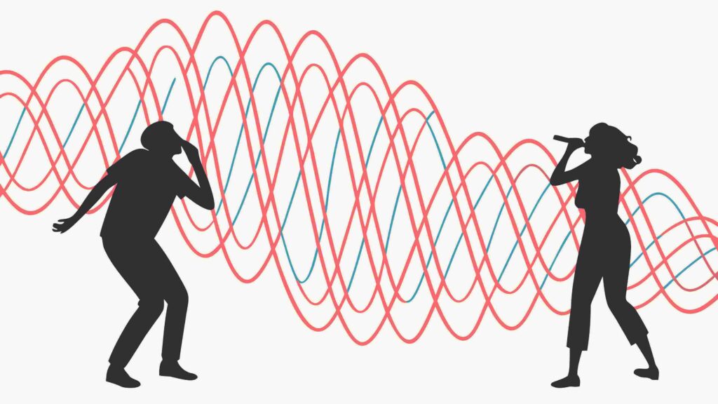 Abstract Person Overwhelmed by Sound Waves Vector, vector design Generative AI