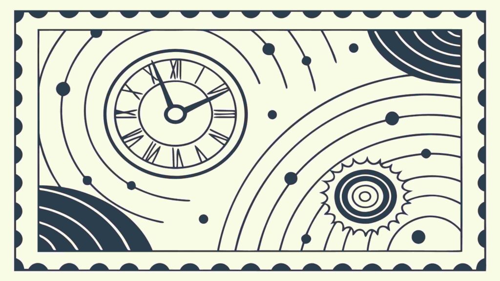 Vintage Time & Clockwork Mechanism Frame Vector, vector design Generative AI
