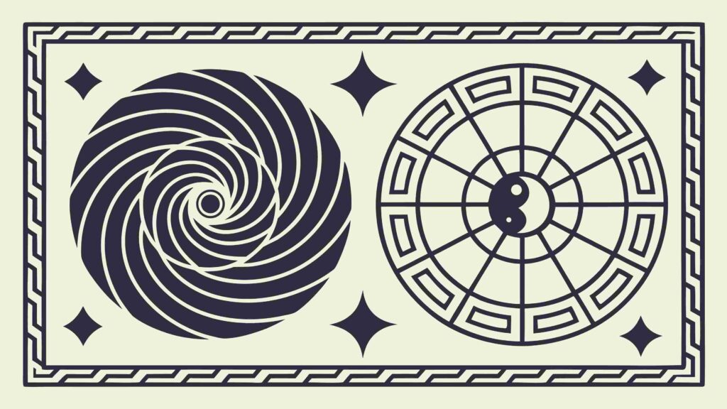 Ornate Compass Rose & Celestial Swirls Vector, vector design Generative AI