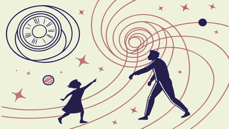 Parent & Child Connecting with Universe Vector, vector design Generative AI