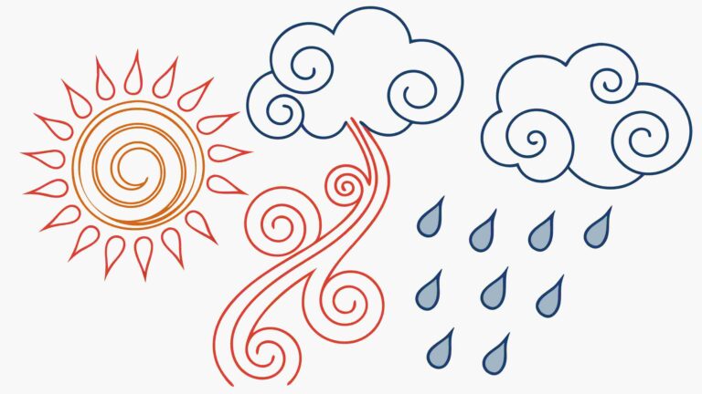 Sunny Day with Clouds & Raindrops Vector Graphic, vector design Generative AI