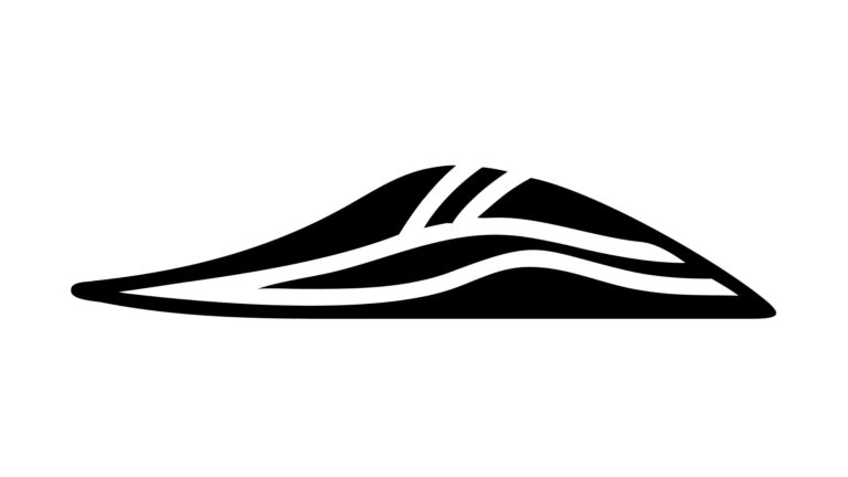 Dynamic Abstract Mountain Peak or Wave Silhouette, vector design Generative AI