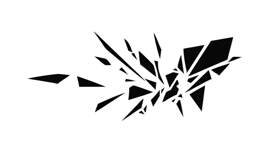 Sharp Abstract Shattered Fragments Design Element, vector design Generative AI