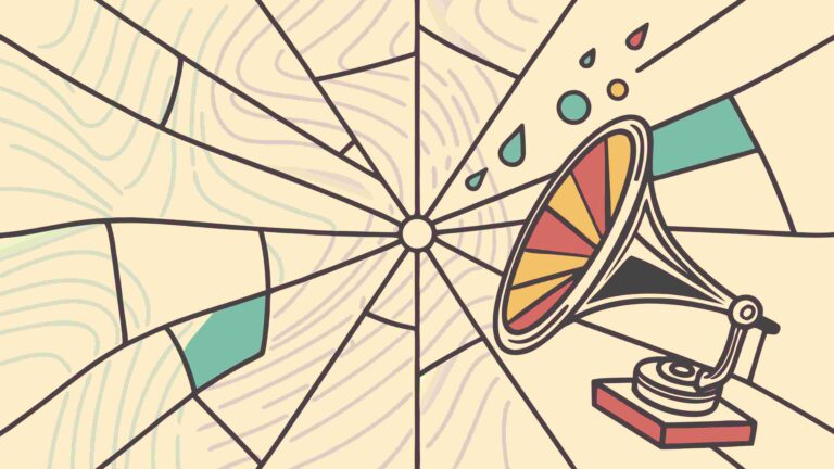 Vintage Gramophone with Spiderweb Detail for Retro Theme, vector design Generative AI
