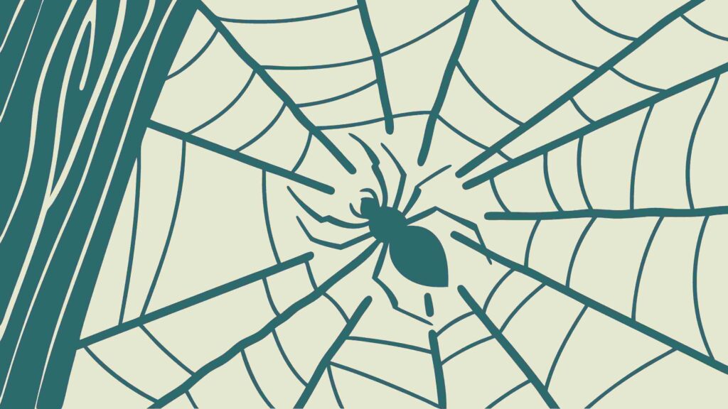 Intricate Spider and Web on Textured Background, vector design Generative AI