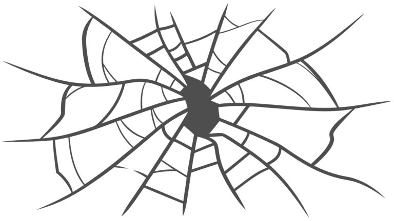 Abstract Radial Shattered Effect with Central Impact, vector design Generative AI