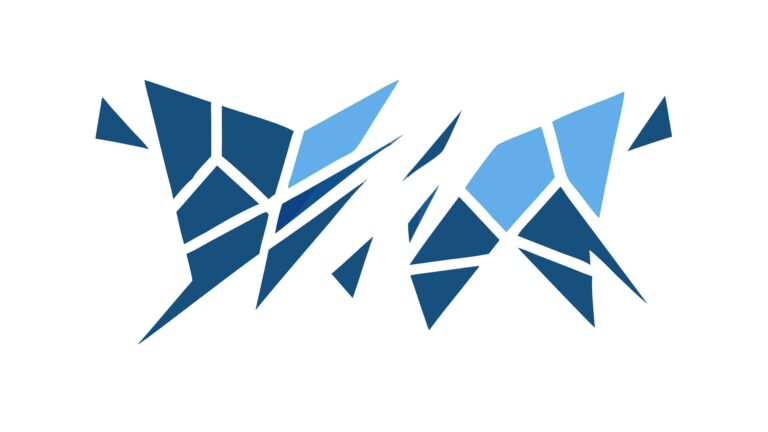 Abstract Geometric Butterfly in Blue and Purple Tones, vector design Generative AI