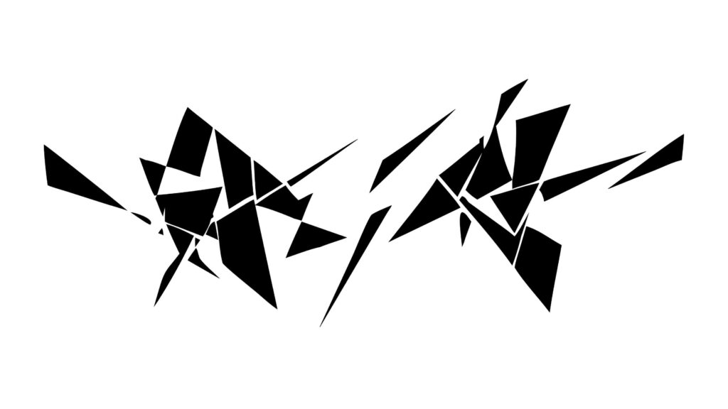 Dynamic Abstract Black Geometric Fracture Lines, vector design Generative AI
