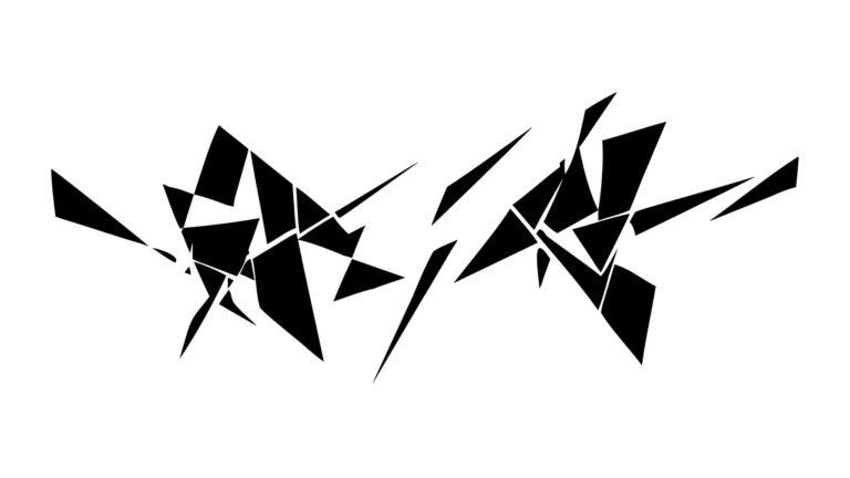 Dynamic Abstract Black Geometric Fracture Lines, vector design Generative AI