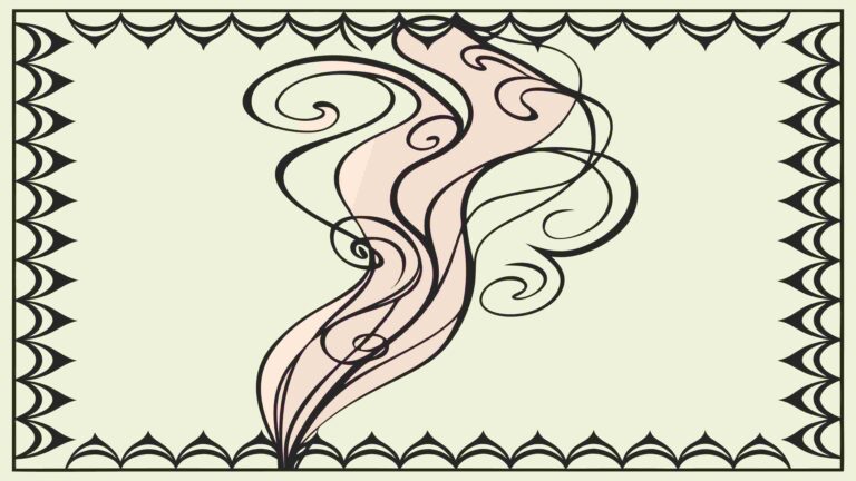 Artistic Smoke Plume in Ornate Bordered Frame, vector design Generative AI