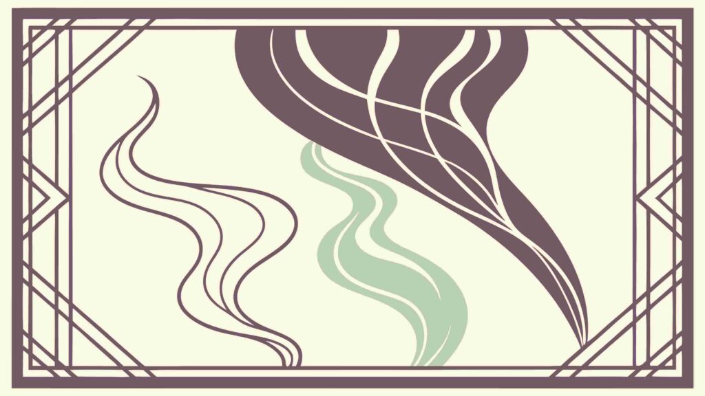 Abstract Smoke or Vapor Within Geometric Frame, vector design Generative AI