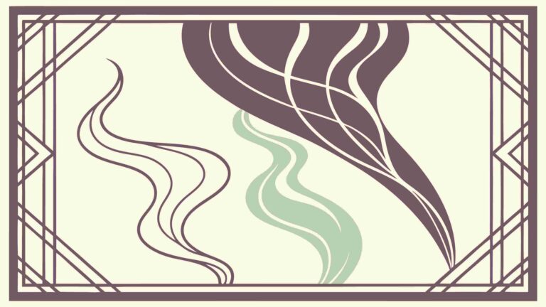 Abstract Smoke or Vapor Within Geometric Frame, vector design Generative AI