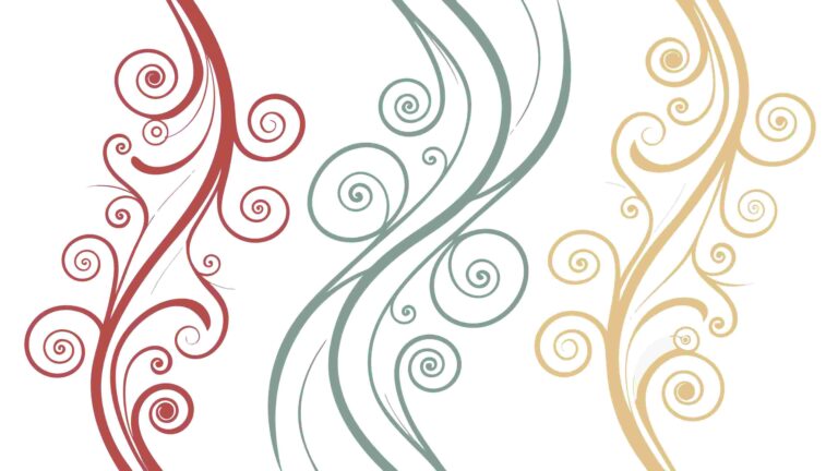 Stylized Swirling Floral Vines in Autumnal Tones, vector design Generative AI