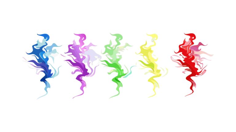 Vibrant Abstract Smoke Plumes in Rainbow Colors, vector design Generative AI