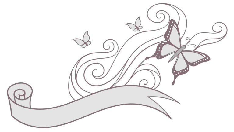 Elegant Banner with Butterflies and Swirling Patterns, vector design Generative AI