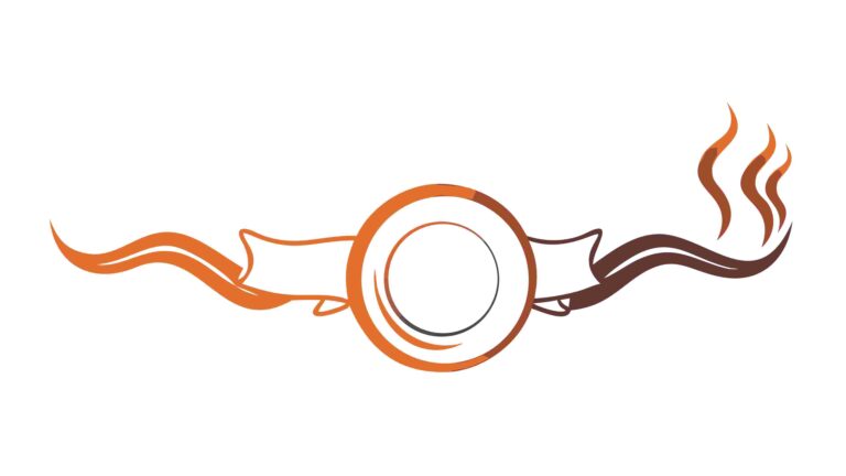 Dynamic Ribbon Banner with Circular Frame and Fiery Accents, vector design Generative AI