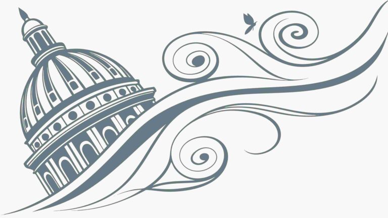 Grand Architectural Dome with Elegant Swirling Motifs, vector design Generative AI