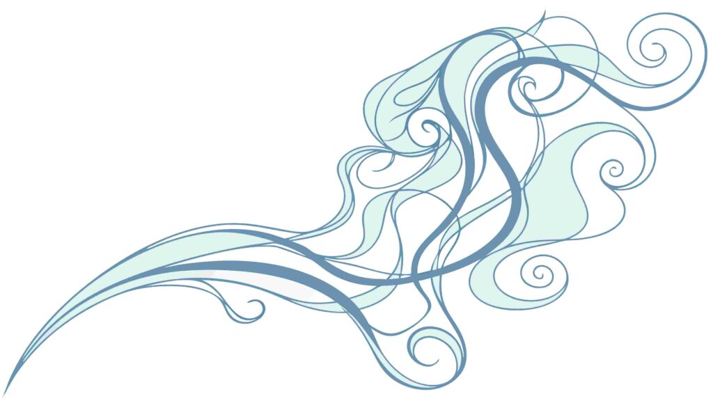 Elegant Abstract Swirls and Waves in Blue Tones, vector design Generative AI