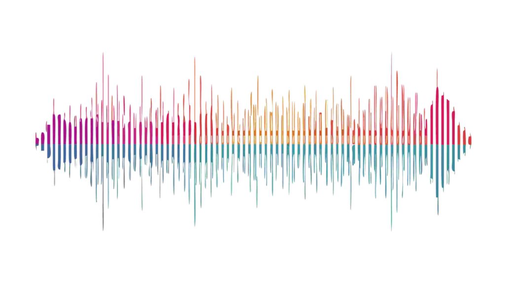 Subtle Multicolored Sound Wave Data Visualization, vector design Generative AI