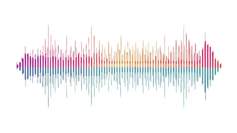 Subtle Multicolored Sound Wave Data Visualization, vector design Generative AI