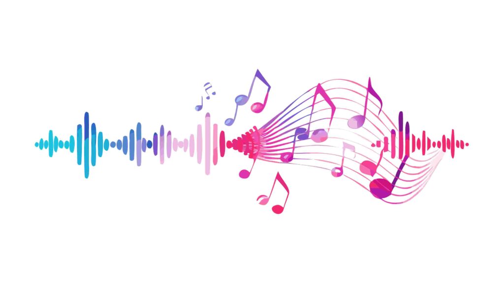 Abstract Musical Notes and Vibrations for Background, vector design Generative AI