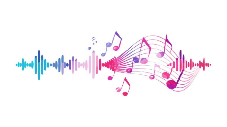 Abstract Musical Notes and Vibrations for Background, vector design Generative AI
