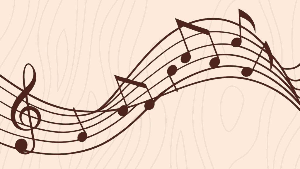 Dark Music Notes on Stave for Dramatic Themes, vector design Generative AI