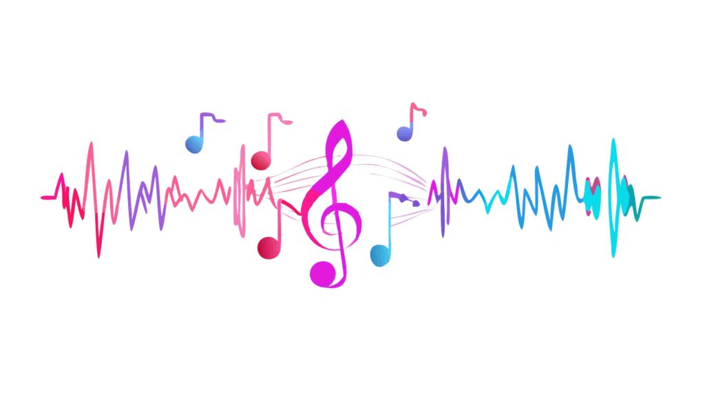 Sound Wave with Small Music Notes Abstract Graphic, vector design Generative AI