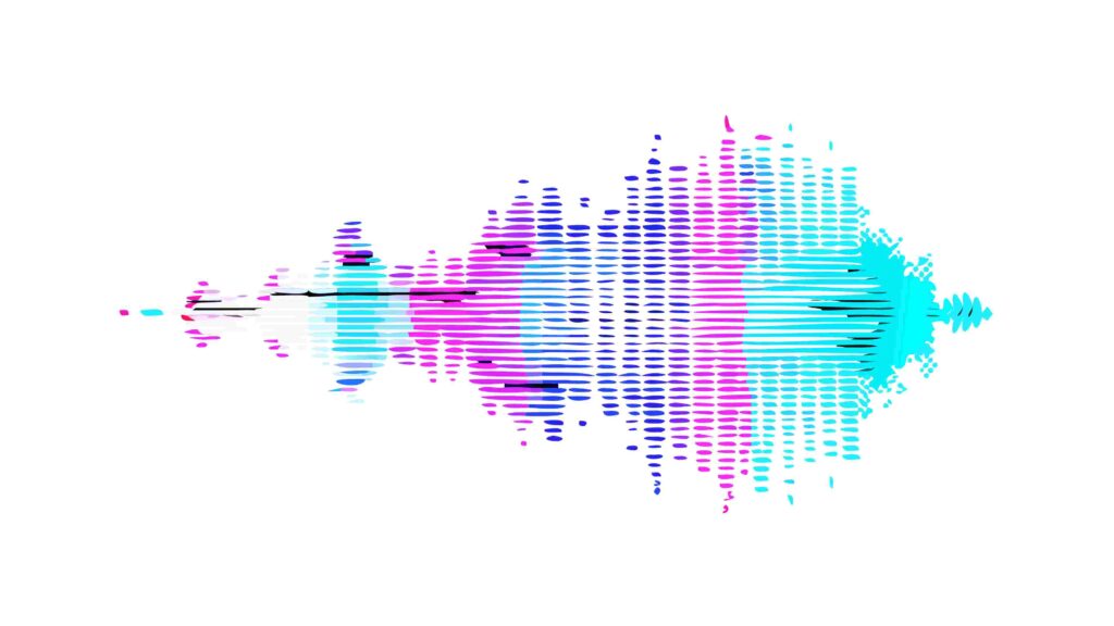 Abstract Digital Sound Wave with Fragmented Effect, vector design Generative AI