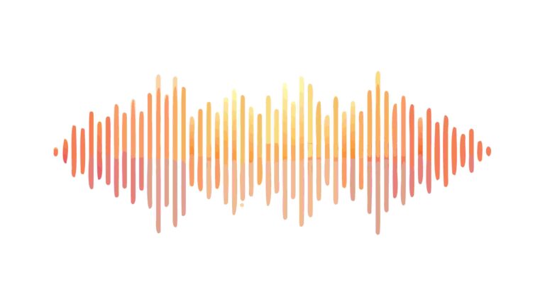 Warm Orange and Pink Sound Wave Visualization, vector design Generative AI
