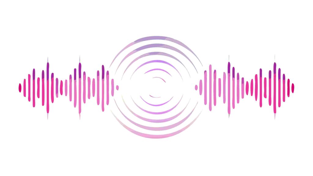 Circular Sound Waves with Gradient Pulse Graphic, vector design Generative AI
