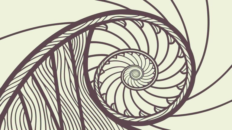 Ornate Fibonacci Spiral Shell Pattern Design, vector design Generative AI