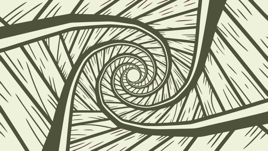 Abstract Woven Spiral Pattern Design Element, vector design Generative AI