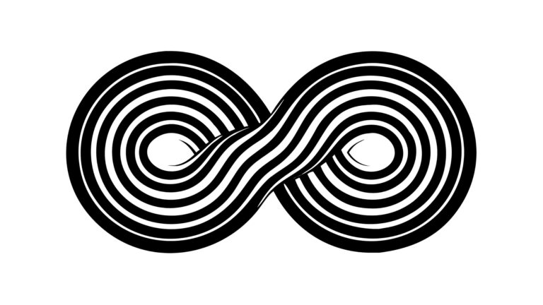 Bold Black and White Infinity Symbol Design, vector design Generative AI