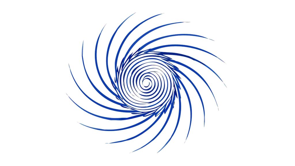 Abstract Blue Spiral Dynamic Graphic, vector design Generative AI