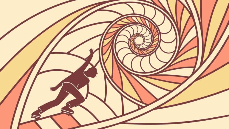 Abstract Spiral Background with Person Reaching, vector design Generative AI