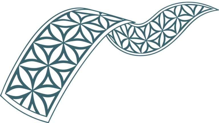 Abstract Geometric Patterned Ribbon Element, vector design Generative AI
