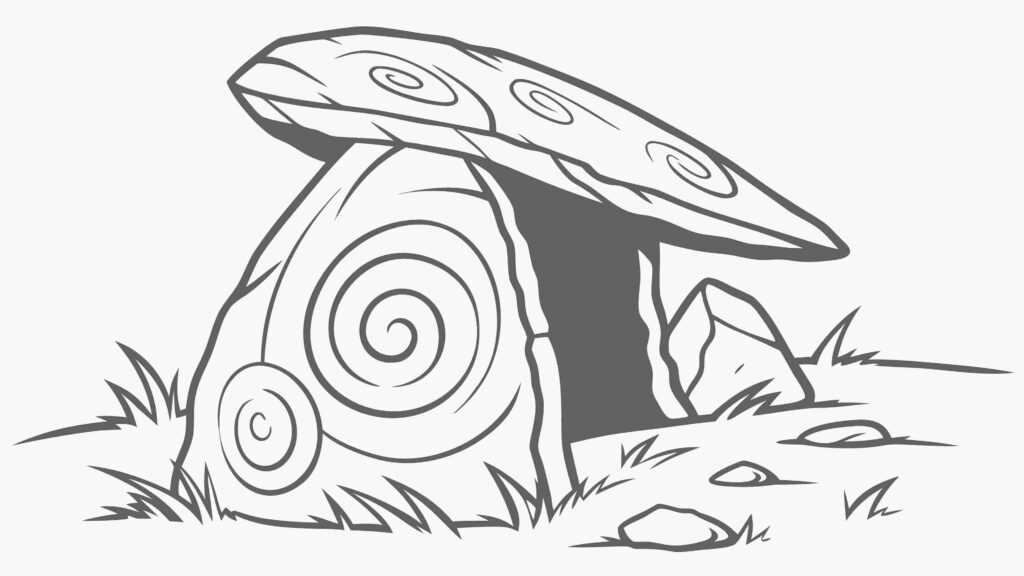 Ancient Megalithic Stone Structure Sketch Vector Art, vector design Generative AI