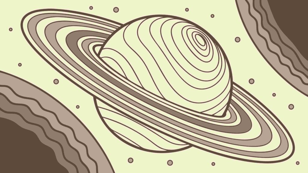 Abstract Planet with Rings and Organic Patterns Vector, vector design Generative AI