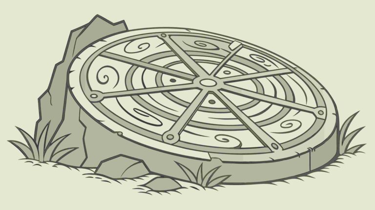 Ancient Circular Labyrinth Stone Marker Vector Design, vector design Generative AI