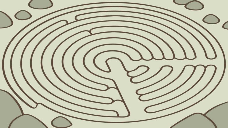 Classic Labyrinth Maze Pattern Vector Illustration, vector design Generative AI