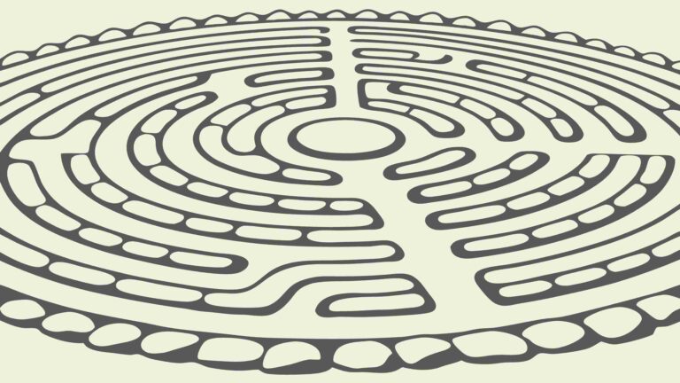 Elegant Labyrinth Maze Design with Intricate Paths Vector, vector design Generative AI