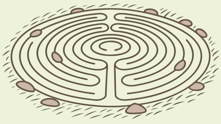 Symmetrical Labyrinth Maze Pattern Vector Illustration, vector design Generative AI