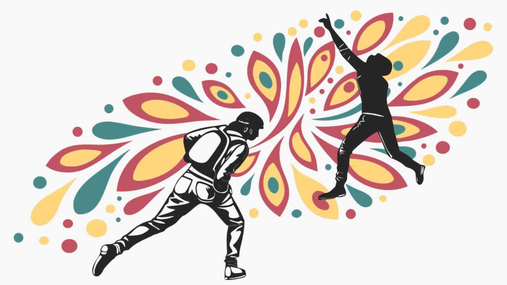 Dynamic Runner in Abstract Paint Splatter Vector Art, vector design Generative AI
