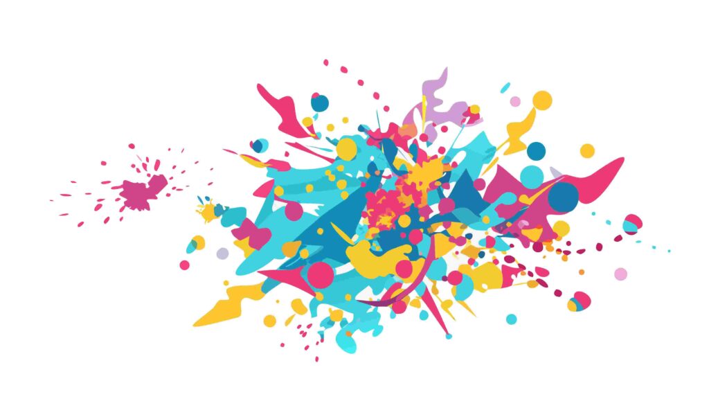 Abstract Paint Splatter Explosive Colorful Vector Art, vector design Generative AI