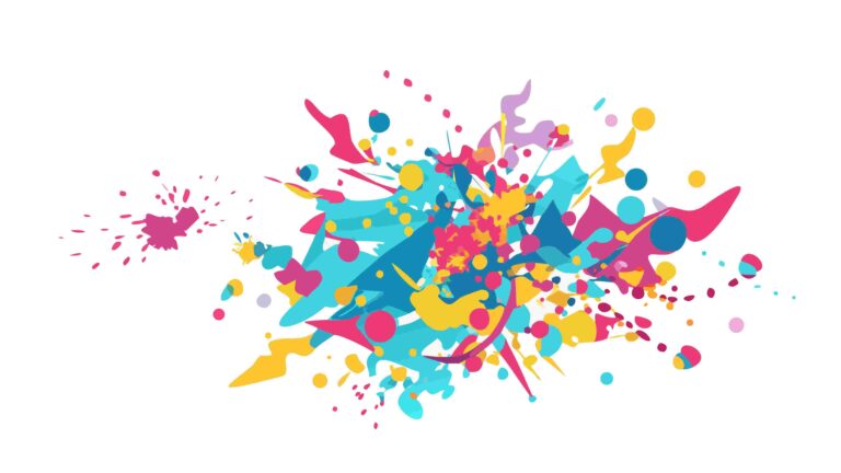 Abstract Paint Splatter Explosive Colorful Vector Art, vector design Generative AI