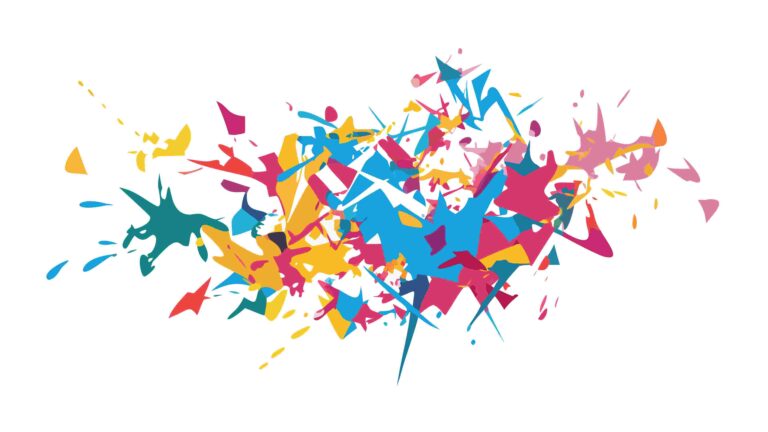 Explosive Colorful Abstract Paint Splatter Vector Background, vector design Generative AI