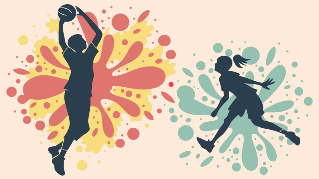 Dynamic Basketball Player in Colorful Paint Splatter Vector, vector design Generative AI