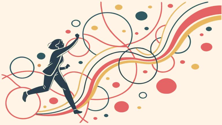 Dynamic Runner with Colorful Flowing Lines Abstract Vector, vector design Generative AI